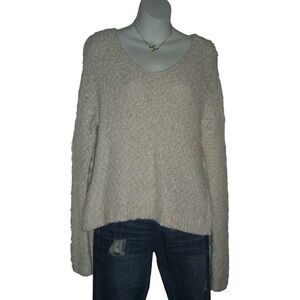 Vintage y2k Abercrombie & Fitch Sweater Ivory Fuzzy Gold Metallic Soft Old Money